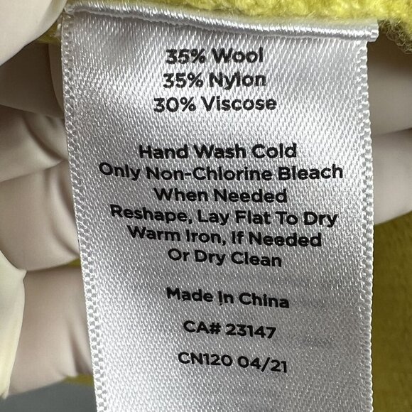 Talbots Womens L Spring Yellow Open Cardigan Wool Blend Knit Sweater Blazer - Picture 15 of 16